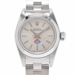 ROLEX Rolex Oyster Perpetual Domino's Pizza 67180 Ladies SS Watch Automatic Silver Dial