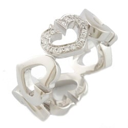 CARTIER Cartier K18WG Ring C Heart Diamond # 48 No. 8 Ladies 18K K18 White Gold