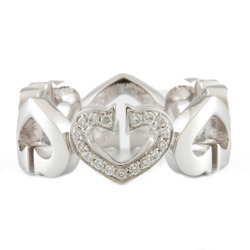 CARTIER Cartier K18WG Ring C Heart Diamond # 48 No. 8 Ladies 18K K18 White Gold
