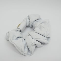 CHANEL Leather Scrunchie AA7926 Lambskin White Hair Tie Matrasse