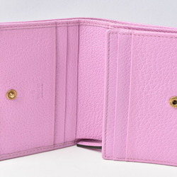 Gucci mini wallet / coin case GUCCI folding 499783 GG Marmont rhinestone rose pink