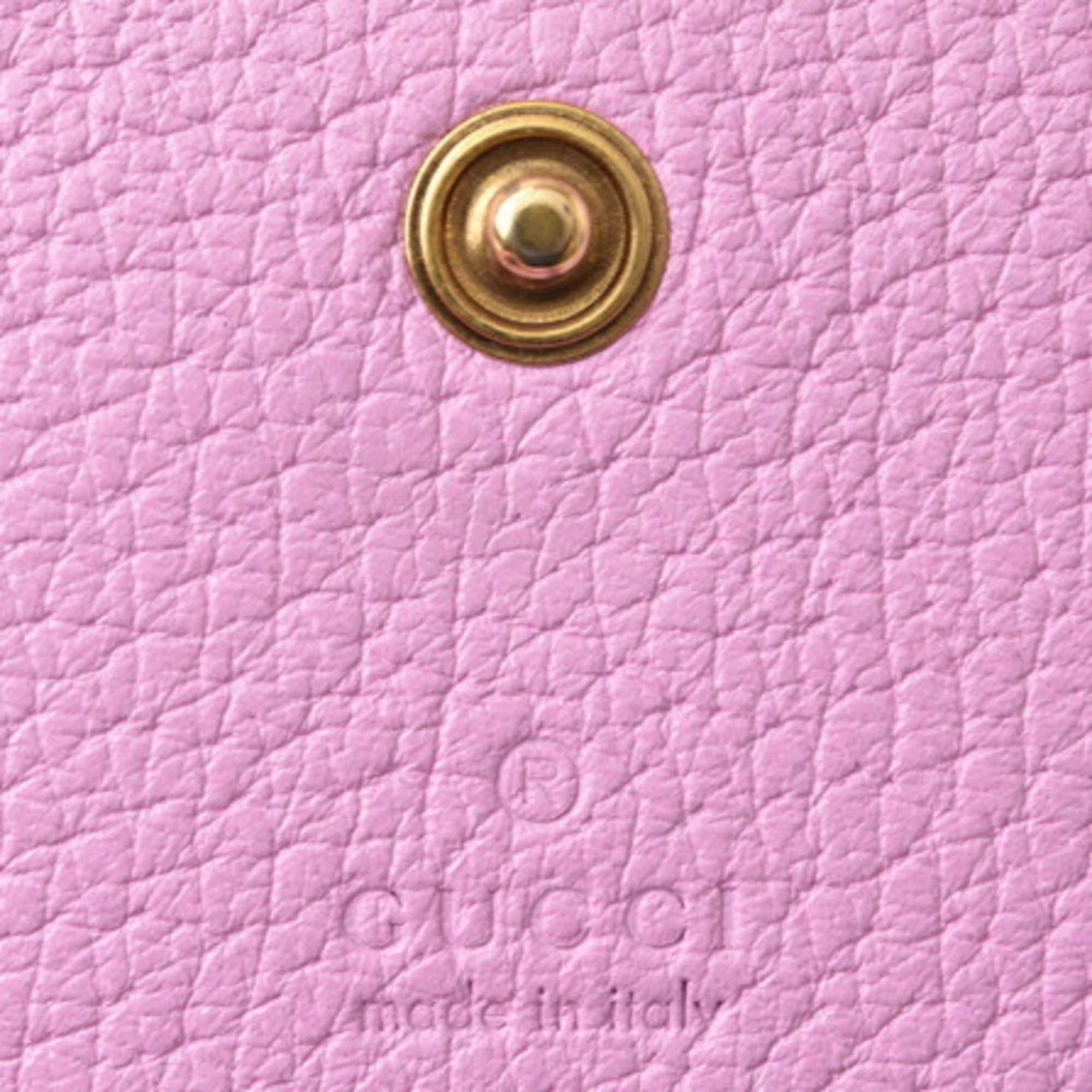 Gucci mini wallet / coin case GUCCI folding 499783 GG Marmont rhinestone rose pink