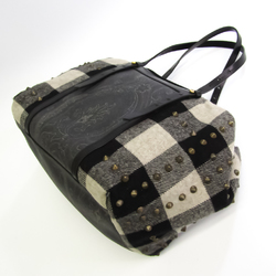 Etro 1H033 Women's Wool Handbag,Tote Bag Black,Gray