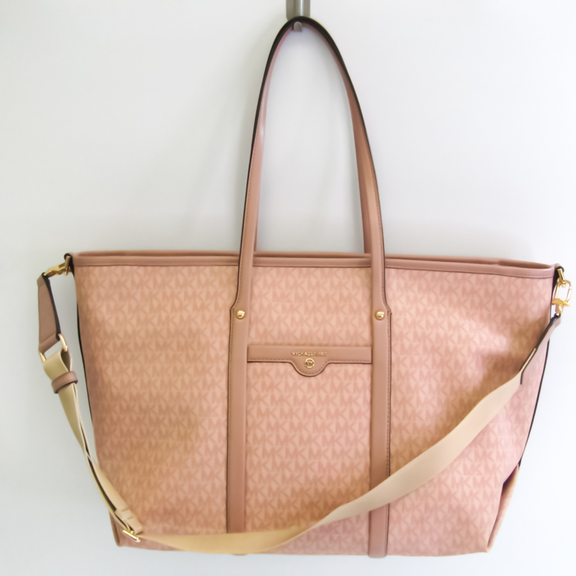 Michael Kors Beck 30T0GKNT3B Women's PVC Tote Bag Pink | eLADY