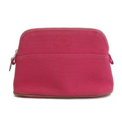 Hermes Bolide Pouch Women's Canvas Pouch Pink