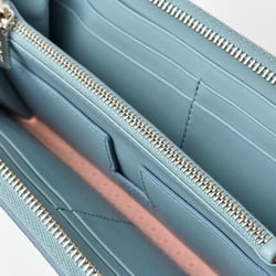 Tod's wallet TOD'S long round type leather light blue