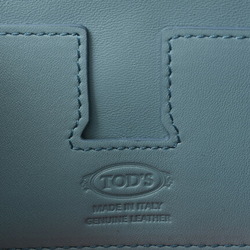 Tod's wallet TOD'S long round type leather light blue