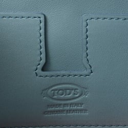 Tod's wallet TOD'S long round type leather light blue