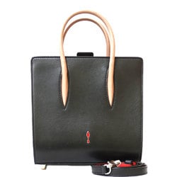 Christian Louboutin Handbag Palo Mass Small 2way Shoulder Bag Black x Red Ladies Leather
