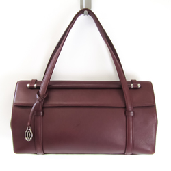 Cartier Cabochon Women's Leather Handbag Bordeaux