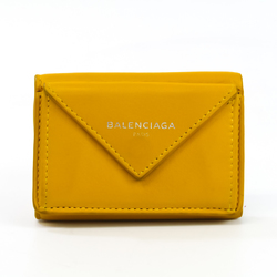 Balenciaga PAPIER Mini 391446 Women's Leather Wallet (tri-fold) Yellow