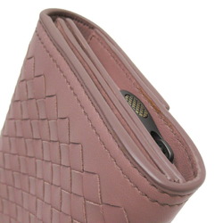 BOTTEGA VENETA Bi-fold wallet No Coin case Intrecciato Pink beige leather