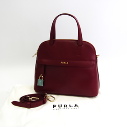 Furla Piper S DOME 285783 Women's Leather Shoulder Bag Red Color
