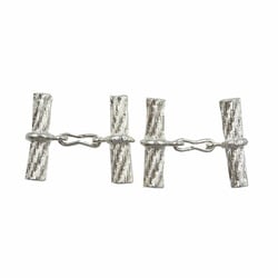 Hermes Rope Motif Silver 925 Cufflinks Unisex 0047 HERMES