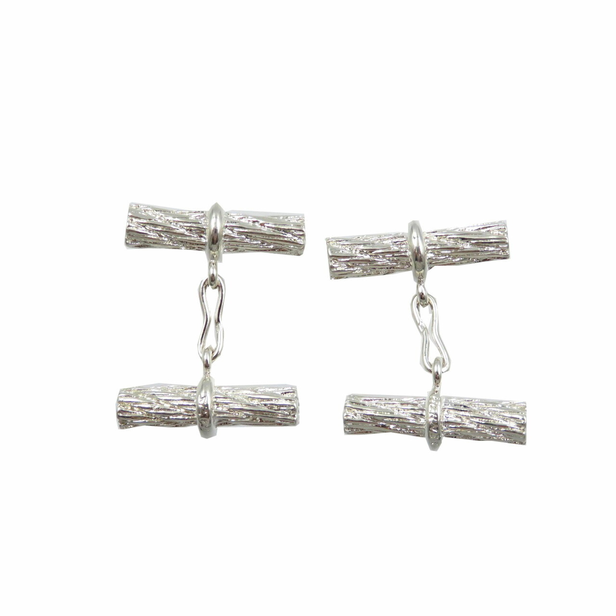 Hermes Rope Motif Silver 925 Cufflinks Unisex 0047 HERMES
