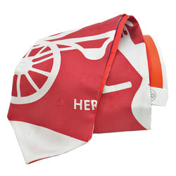 Hermes HERMES Scarf Twill Up Red White Orange Multi Silk Ladies