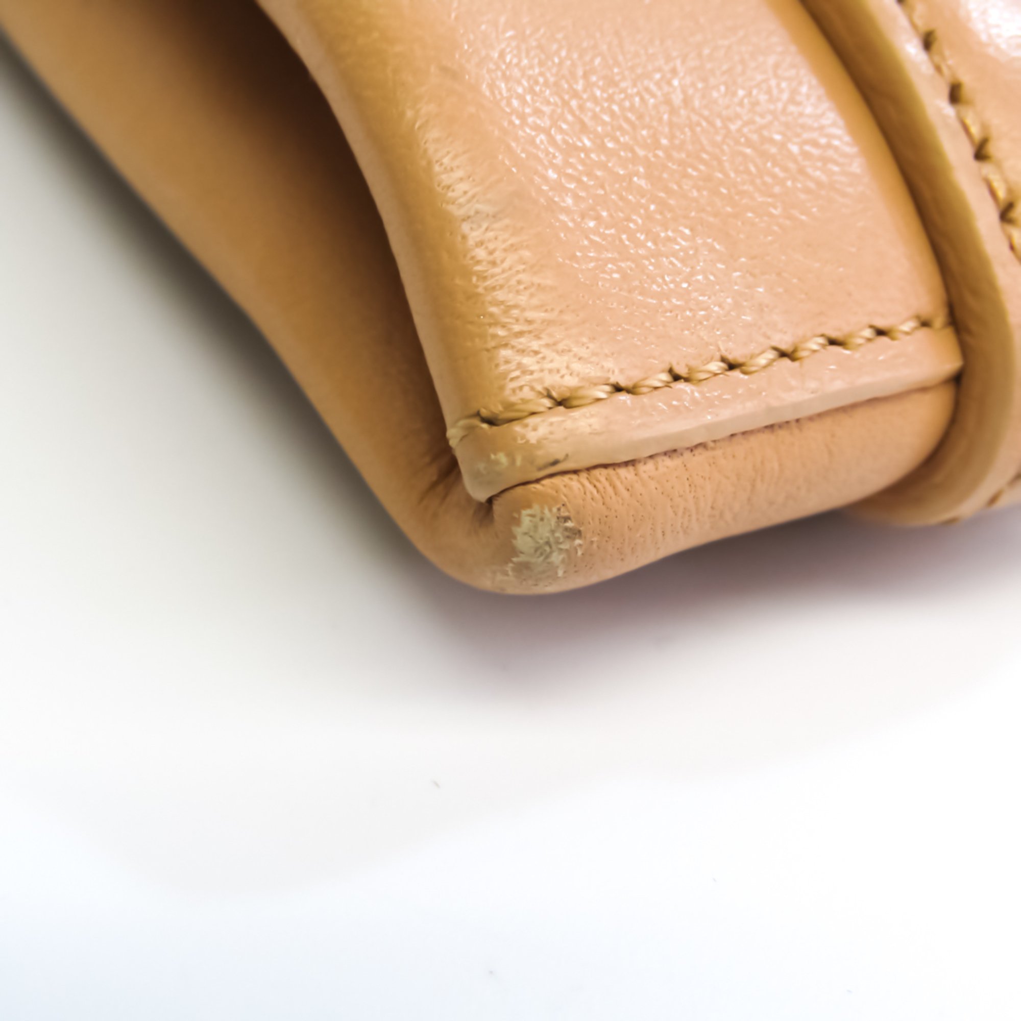 Cartier Cabochon Women's Leather Shoulder Bag Beige
