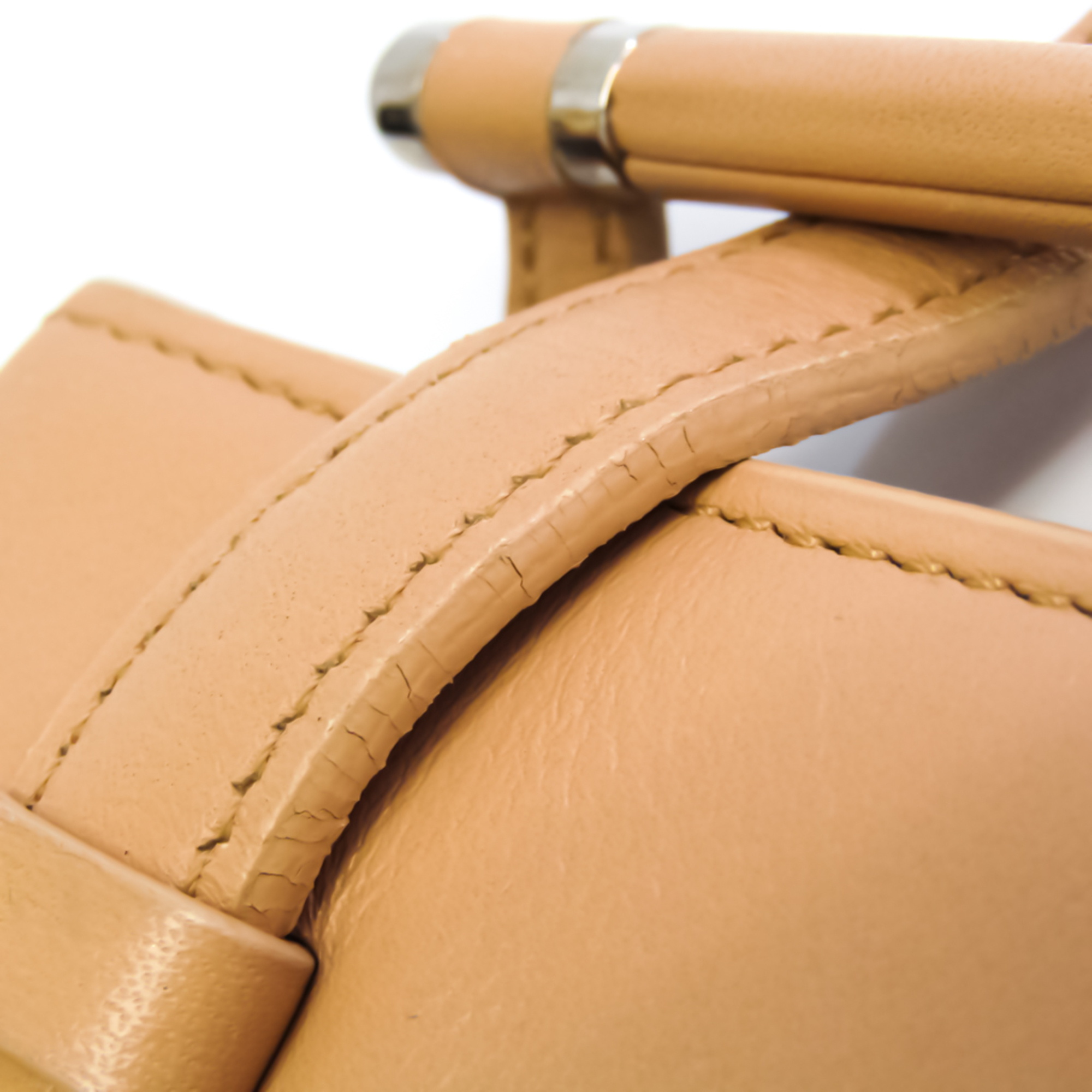 Cartier Cabochon Women's Leather Shoulder Bag Beige