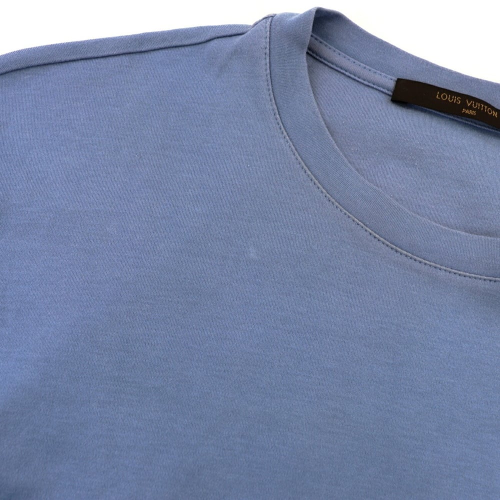 Louis Vuitton 14SS Damier Pocket Long Sleeve T-shirt Men's Light Blue S  Cotton Cut and Sew