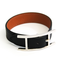 Hermes Hapi Hapi III Leather Wrap Bracelet Black