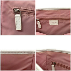 Christian Dior Tote Bag Pink White Trotter 05RU Canvas Leather Ladies CD
