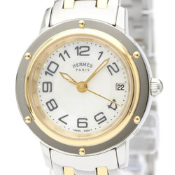 Polished HERMES Clipper MOP Dial Gold Plated Steel Quartz Ladies Watch BF544088