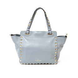 Valentino Garavani Handbag Rockstuds Mini Shoulder Light Blue Women's Grain Calf Leather