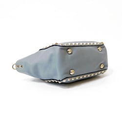 Valentino Garavani Handbag Rockstuds Mini Shoulder Light Blue Women's Grain Calf Leather