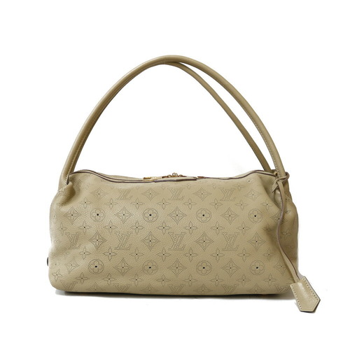 Beige Louis Vuitton Mahina Galatea MM Handbag