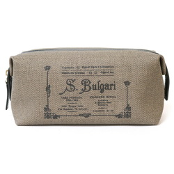 BVLGARI Bvlgari Pouch Brown Beige Women's Men's Leather