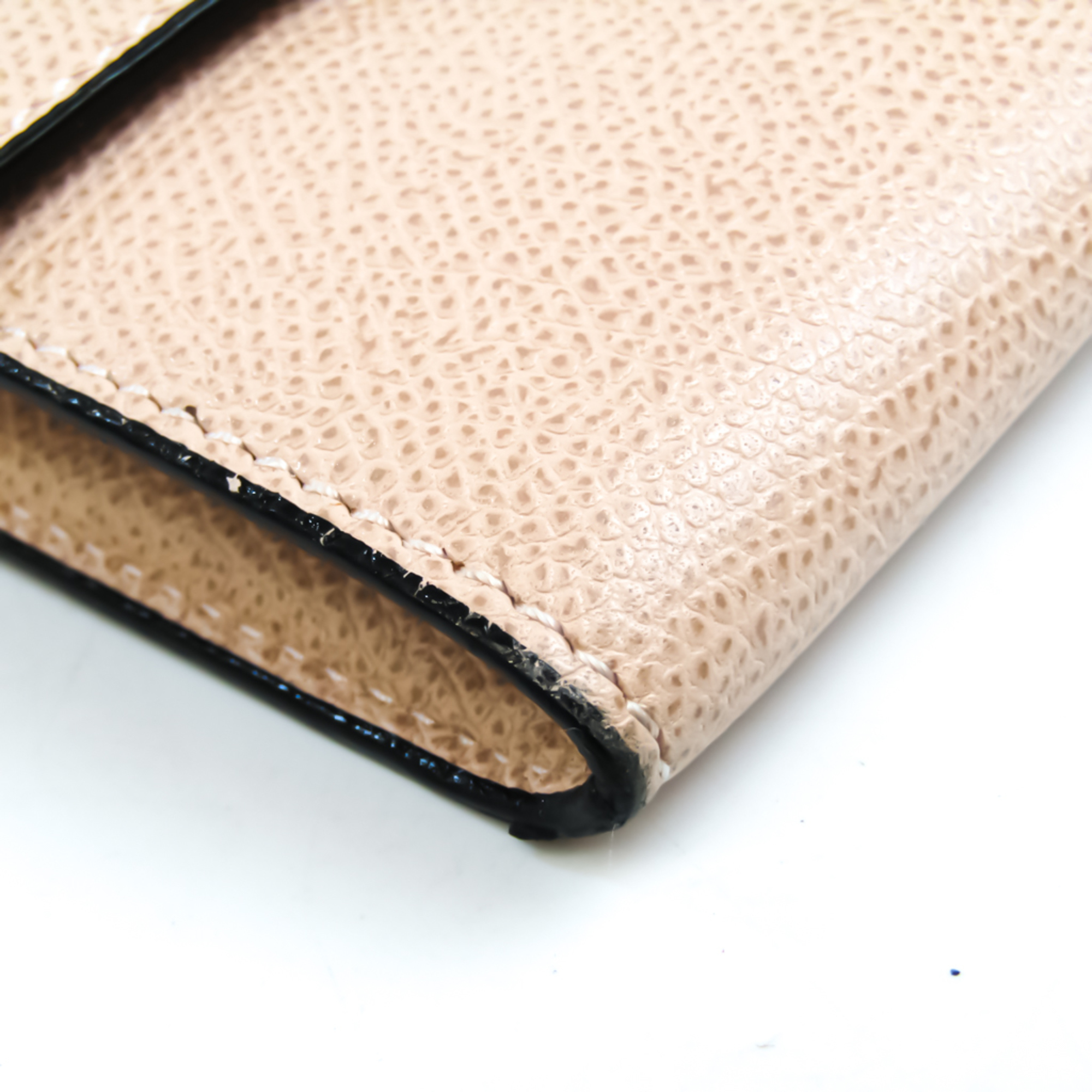 Valextra Women's Leather Long Wallet (bi-fold) Pink Beige