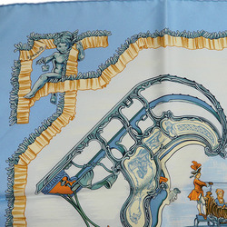 HERMES Hermes Carre 90 Traineaux et glifsades Sori and Skate Horse Light Blue Scarf Muffler