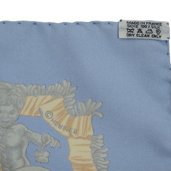 HERMES Hermes Carre 90 Traineaux et glifsades Sori and Skate Horse Light Blue Scarf Muffler