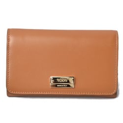 Tod's wallet tri-fold TOD'S leather metal bar brown