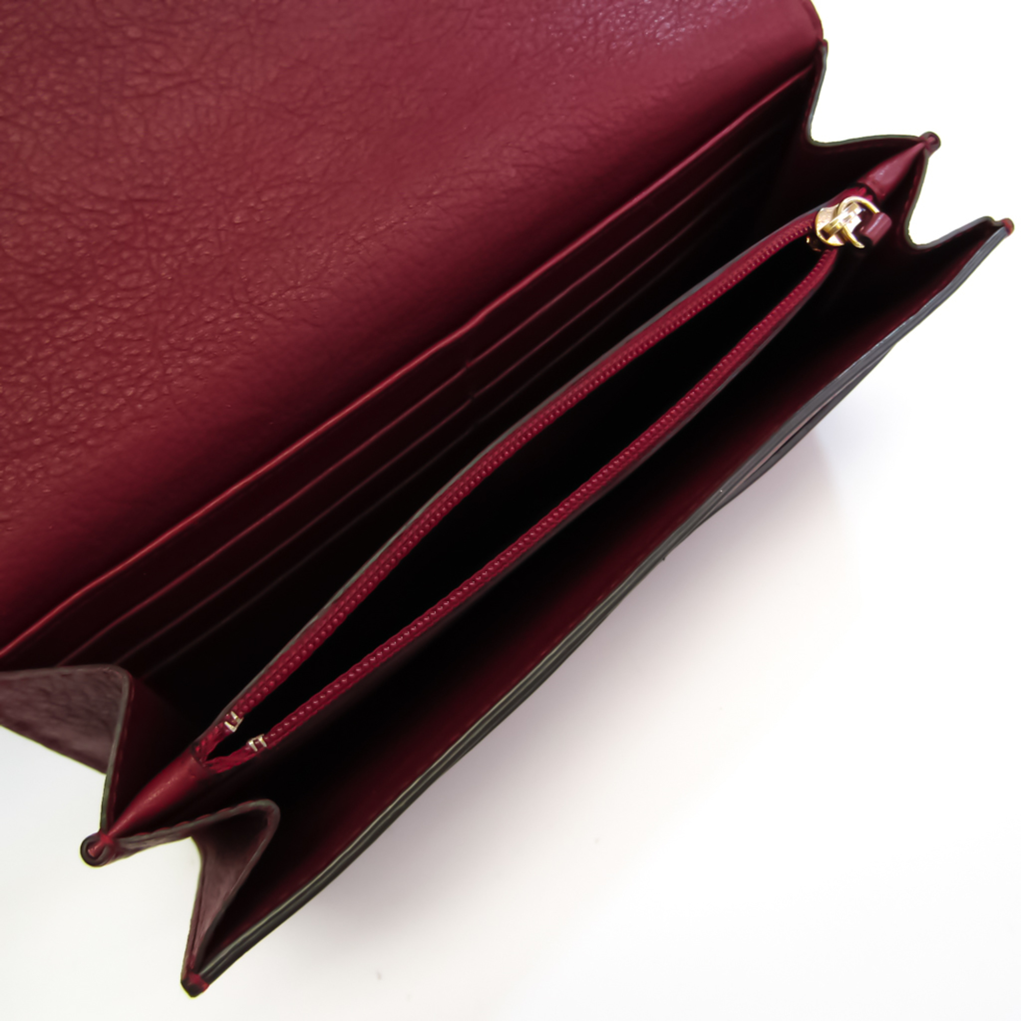 Cartier Women's Leather Long Wallet (bi-fold) Bordeaux