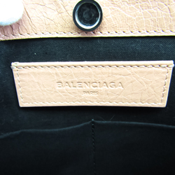 Balenciaga Navy Pochette 339937 Women's Leather Shoulder Bag Salmon Pink