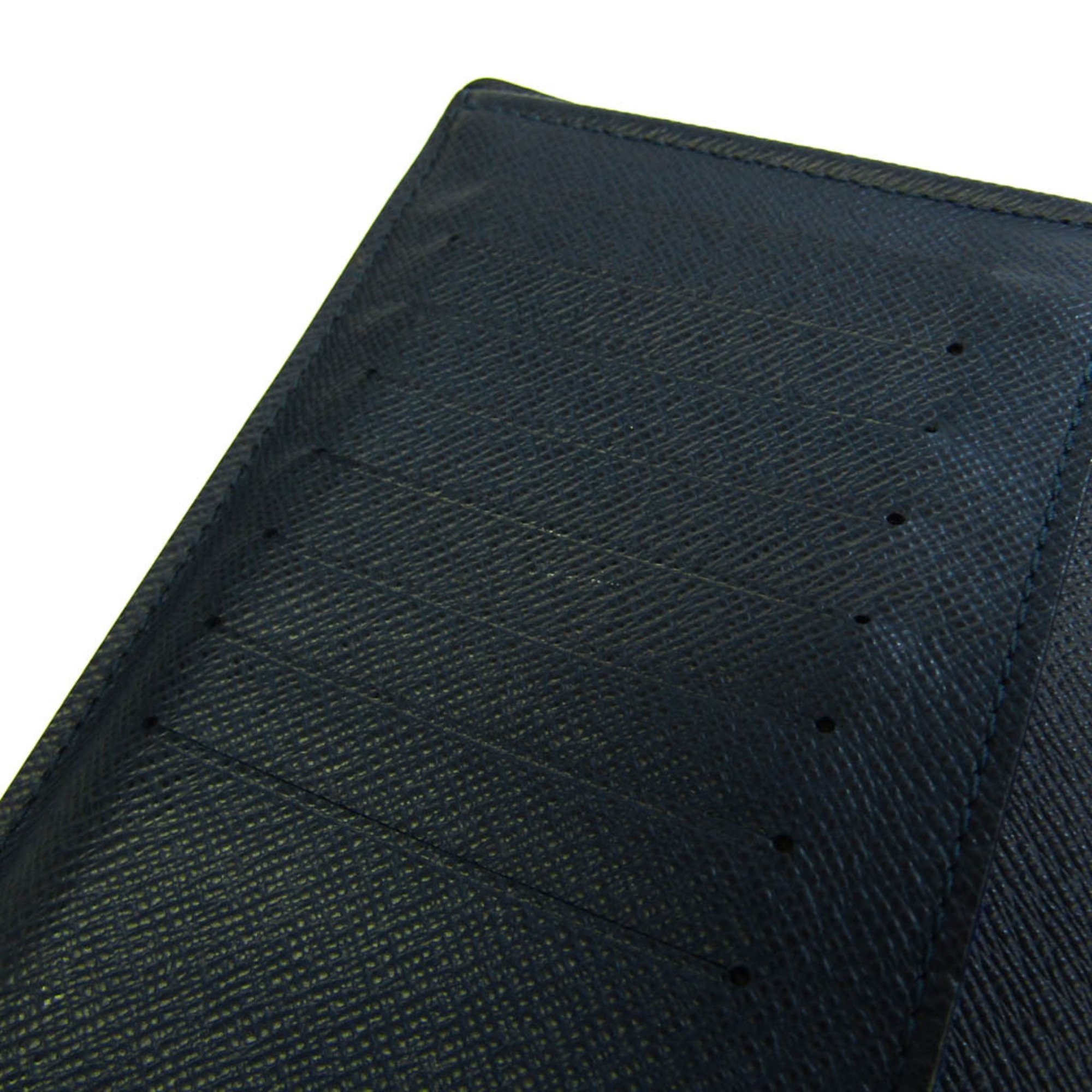 Louis Vuitton Taiga Portofeuil-Braza M30502 Men's Taiga Leather Long Wallet (bi-fold) Navy Blue