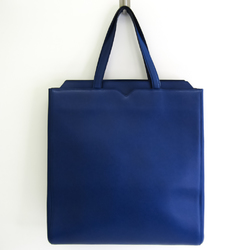 Valextra V North Tote V4A29 Women's Leather Tote Bag Blue