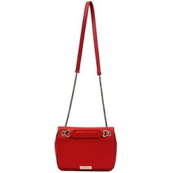 Furla Red Silver Leather FURLA Chain Flap Women's Soft