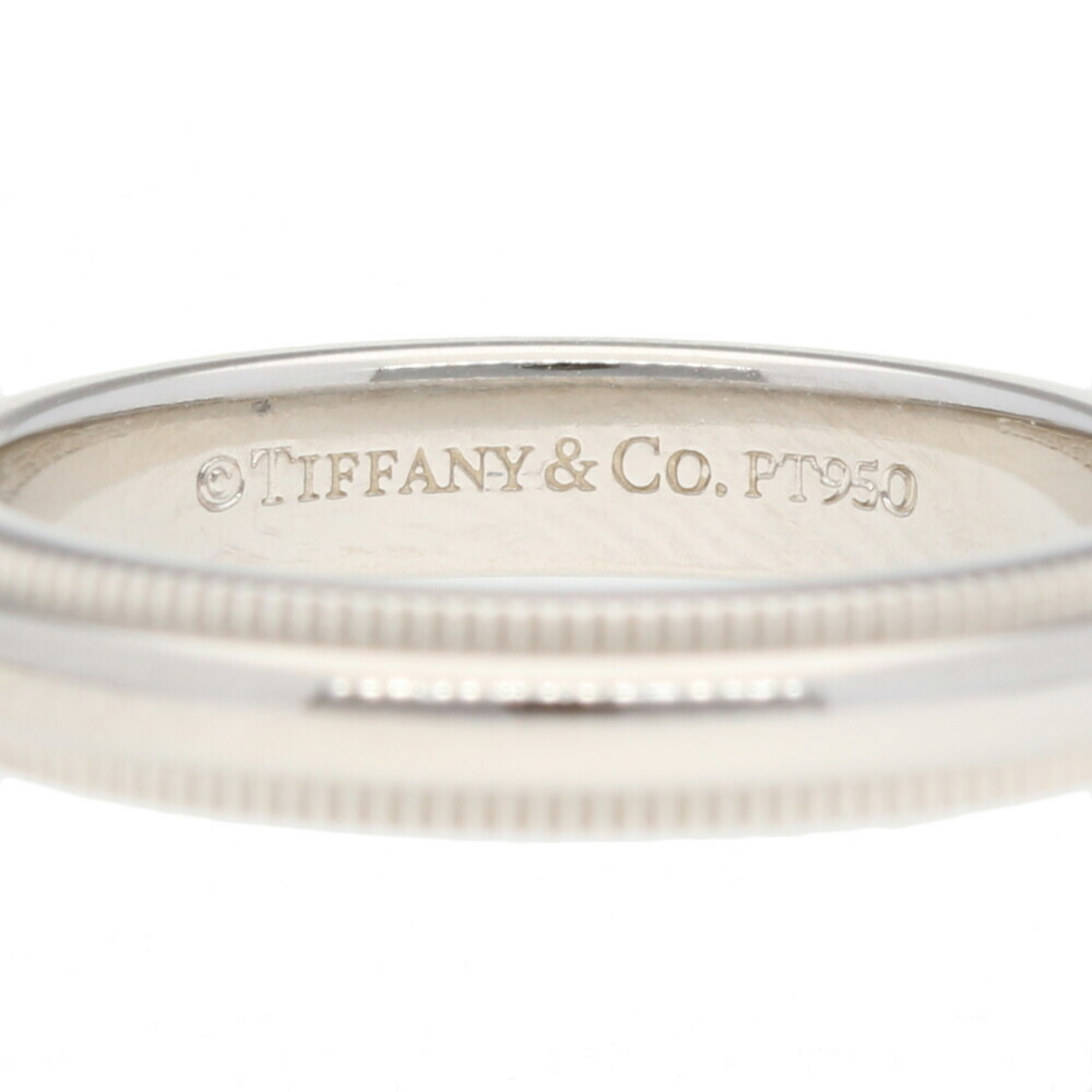 Tiffany TIFFANY & Co. Milgrain Wedding Band Ring No. 6 Diamond Ladies