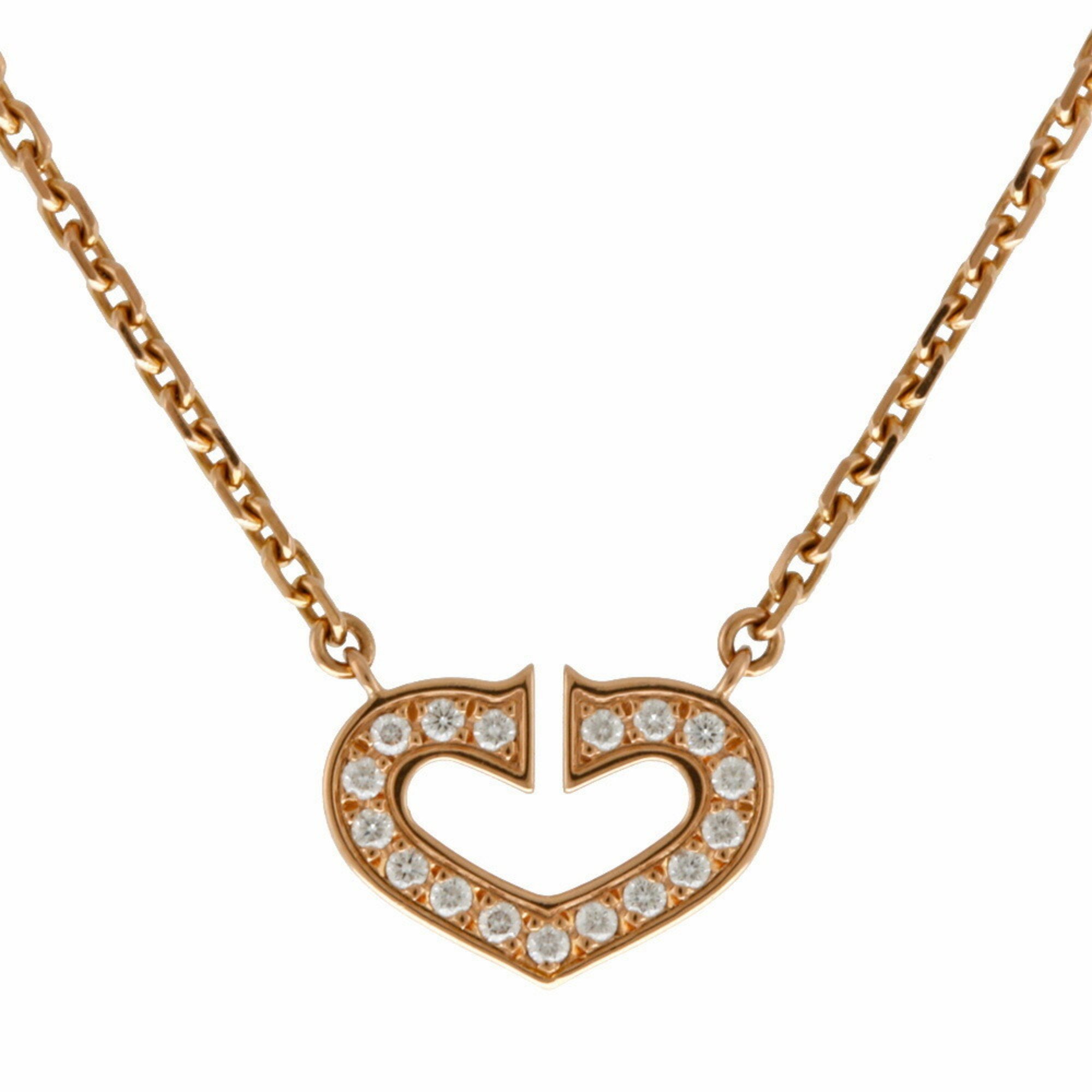 Cartier CARTIER C Heart Necklace 18K Gold Diamond Ladies eLADY