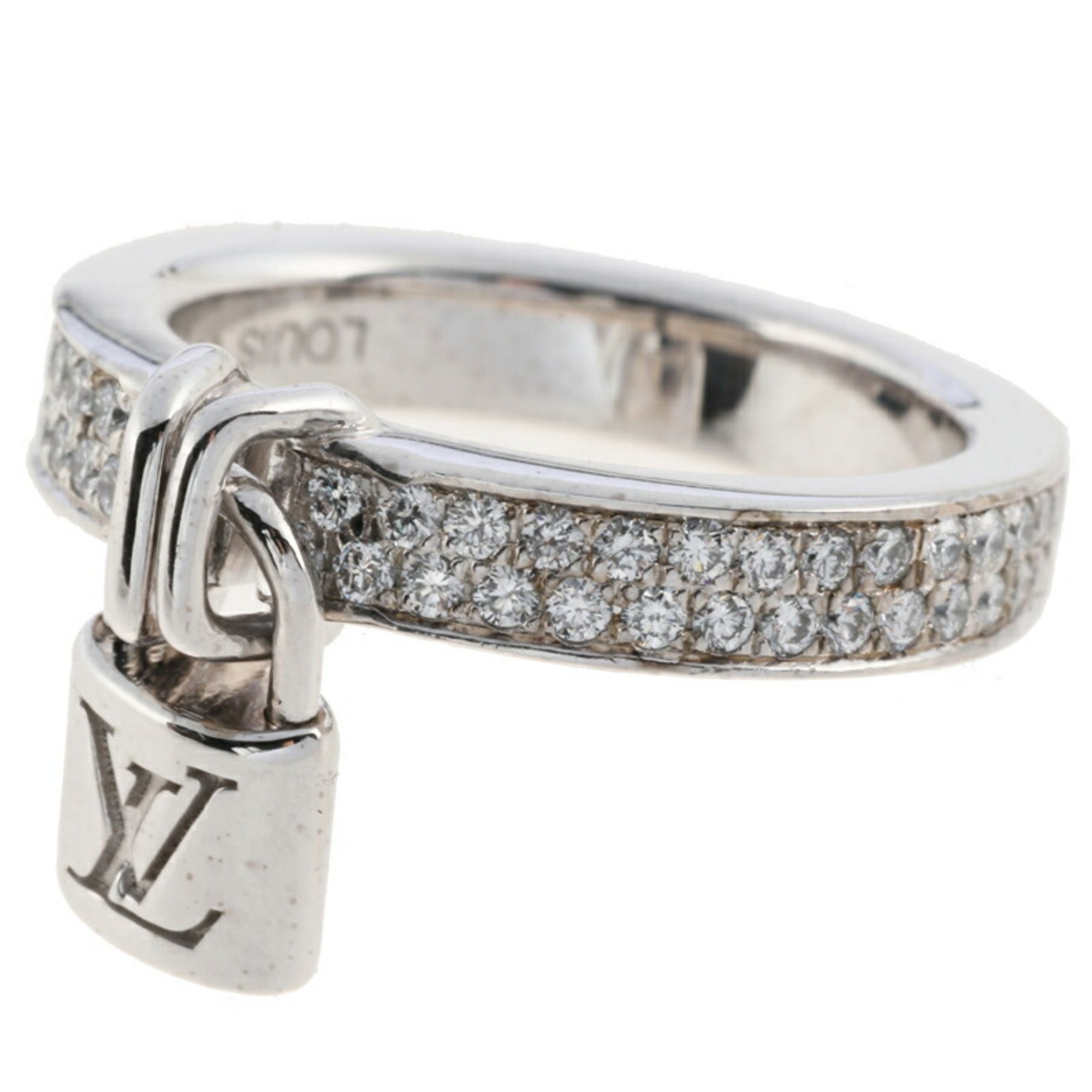 Louis Vuitton Berg Lock It # 48 Ladies Rings 750 White Gold 7.5 Silver