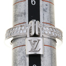 Louis Vuitton Berg Lock It # 48 Ladies Rings 750 White Gold 7.5 Silver