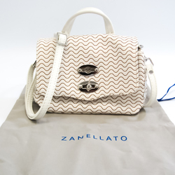Zanellato Postina Mini Women's Leather,PVC Handbag,Shoulder Bag White