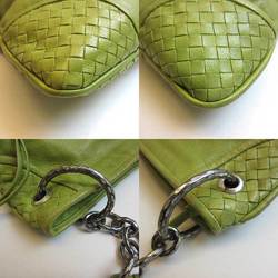 Bottega Veneta Bag Semi-shoulder Green Intrecciato One Shoulder Women's Leather