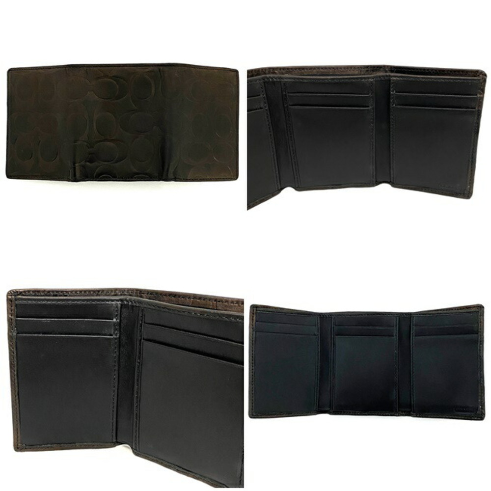 Leather wallet Coach Brown in Leather - 34930267