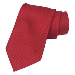 LOUIS VUITTON Cravat Micro Damier 8CM M78751 Rouge Red Silk 100% Men's