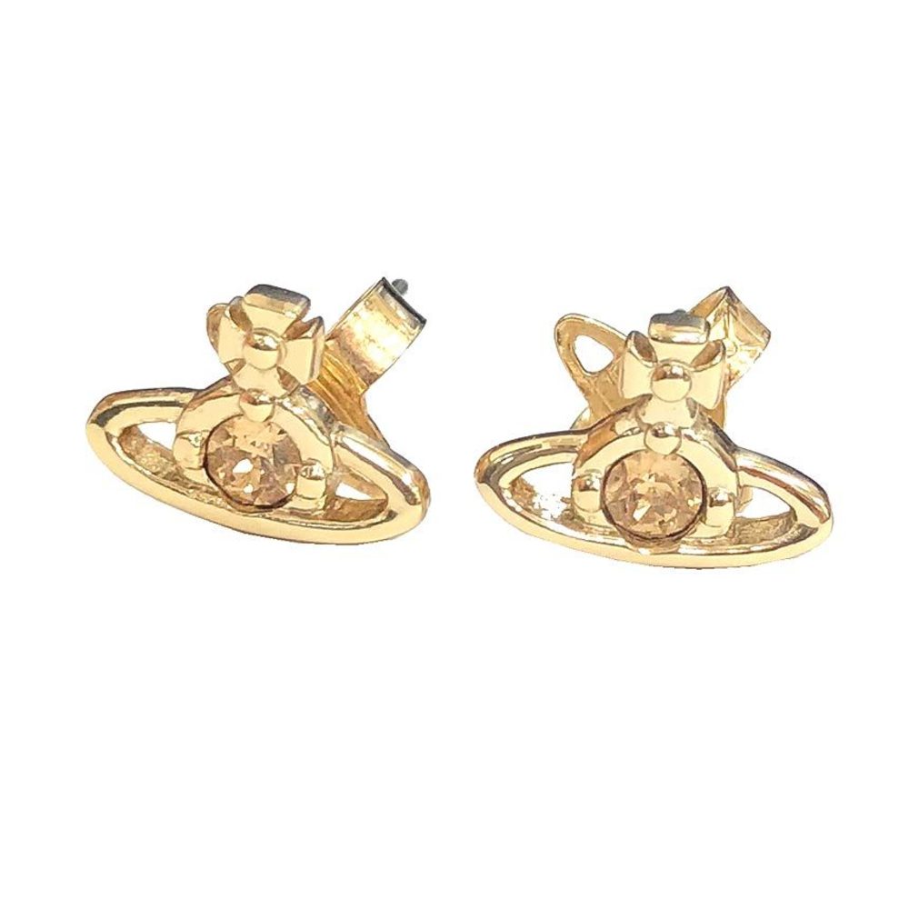 Vivienne Westwood Nano Solitaire Earrings Orb Crystal NANO SOLITAIRE Gold  Color | eLADY Globazone