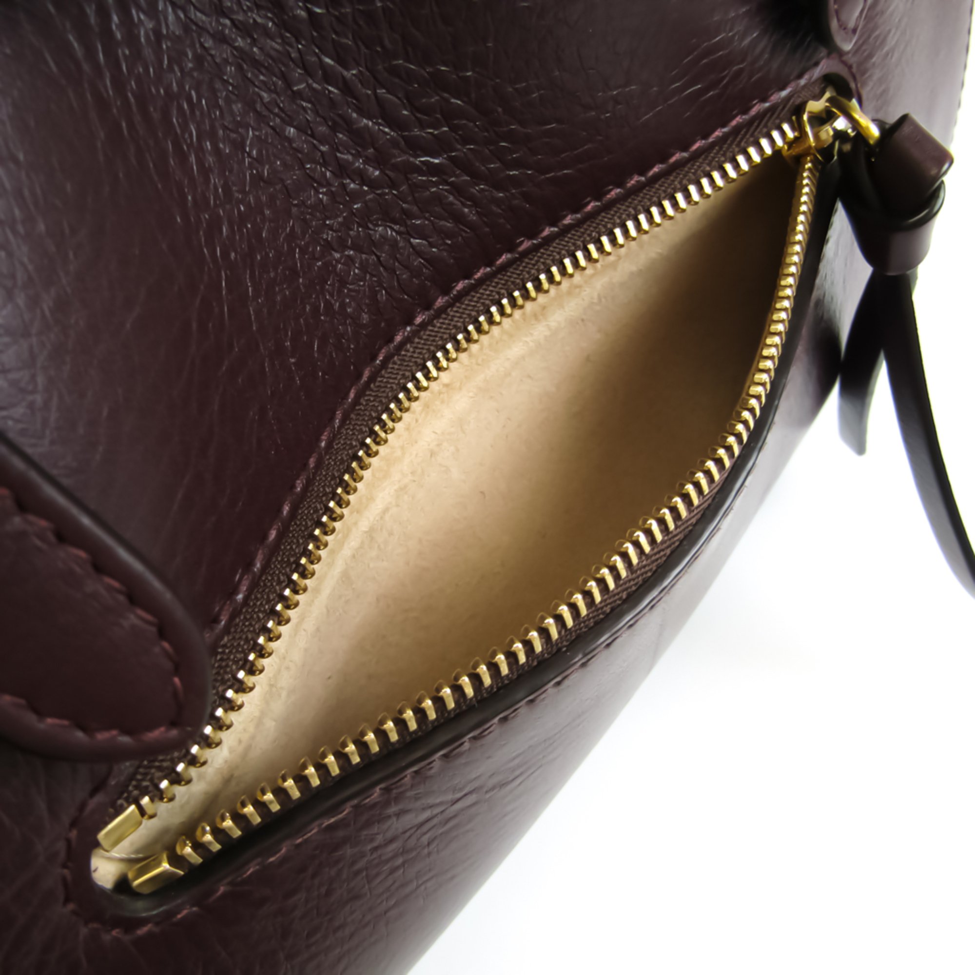 J&M Davidson Women's Leather Handbag Purple Brown