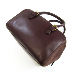 J&M Davidson Women's Leather Handbag Purple Brown